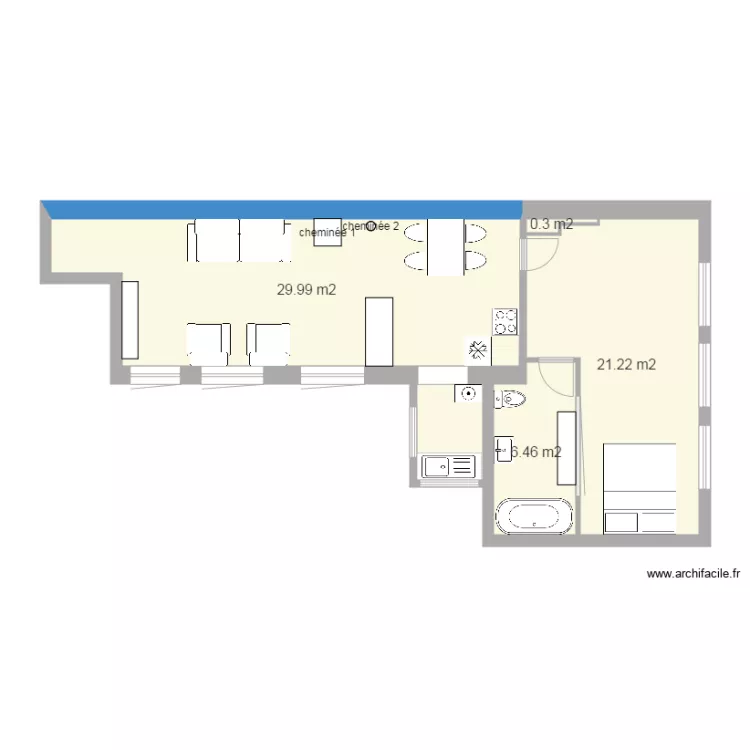 final Wohnung II. Floor plan with 