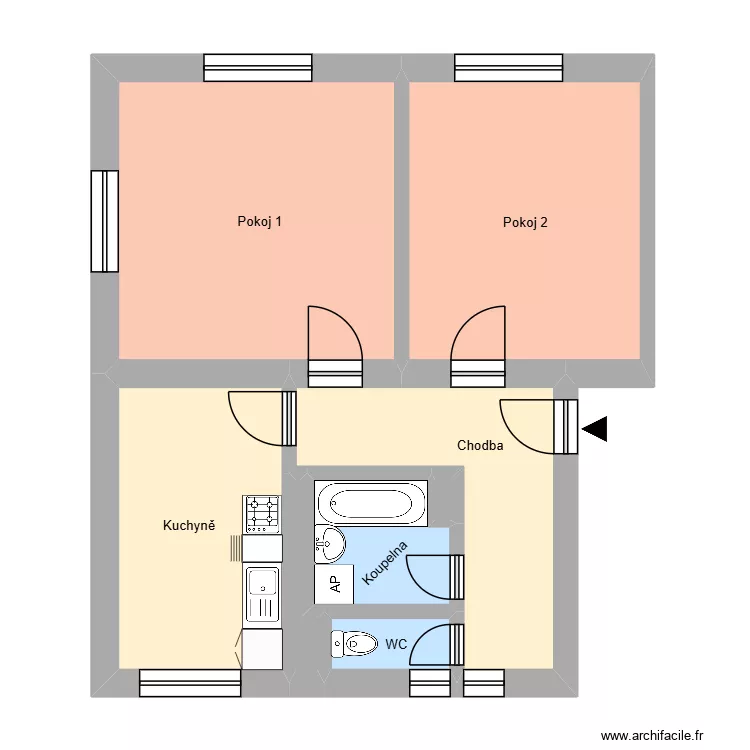 Středov&aacute; 434, byt 3. Floor plan with 12  and 177 m²