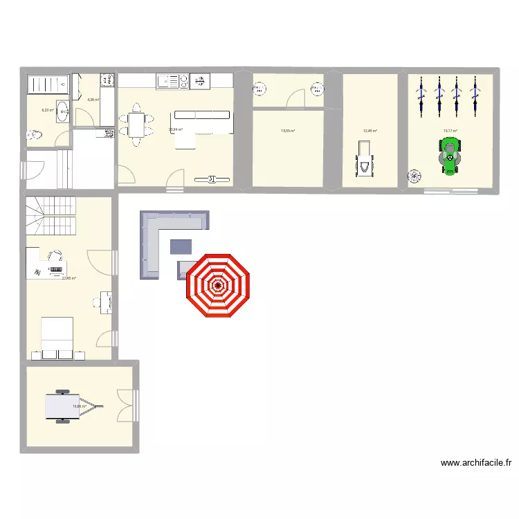 Ailsa's downstairs. Floor plan with 