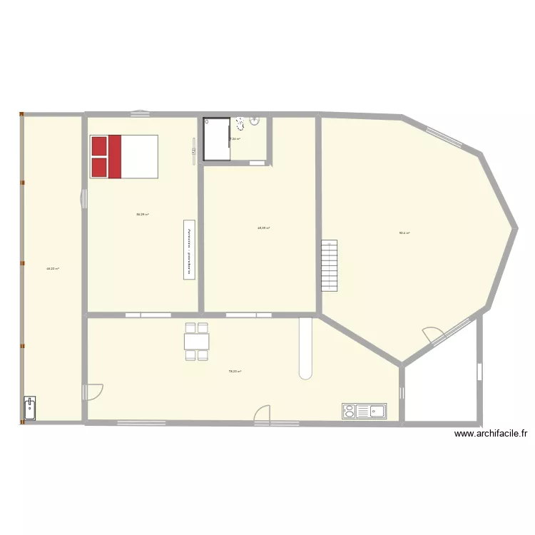 ASD. Floor plan with 6  and 329 m²