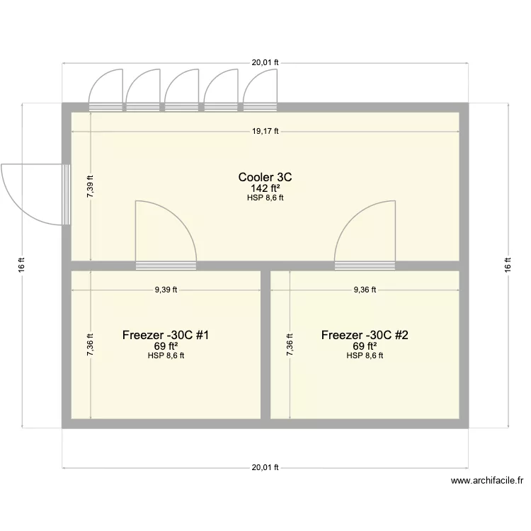Cooper 3 Room. Floor plan with 