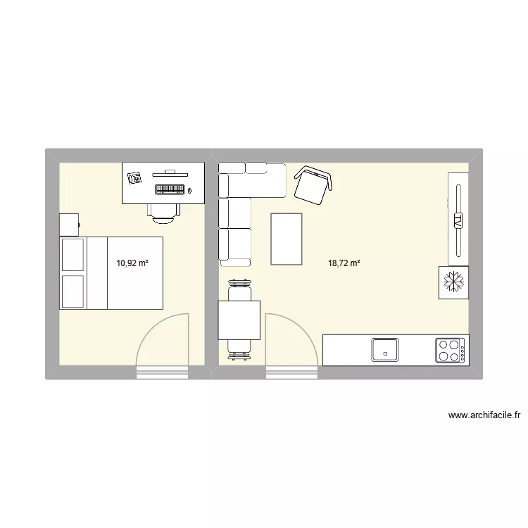 kmch. Floor plan with 2  and 30 m²