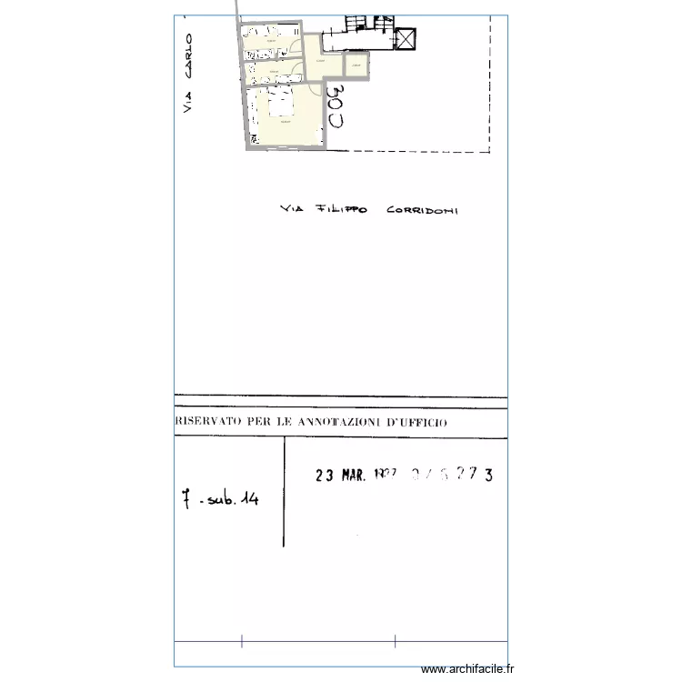 Via Bini arredato. Floor plan with 