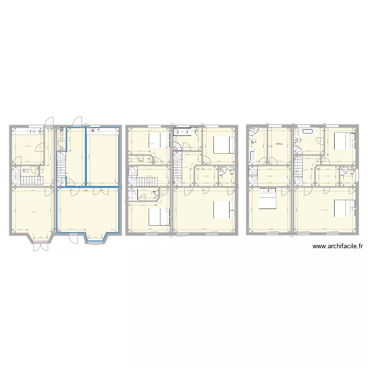 Number 3 and 4 all floors stairs corrected on 4 ensuite changes Bathroom in the lofts   . Floor plan with 
