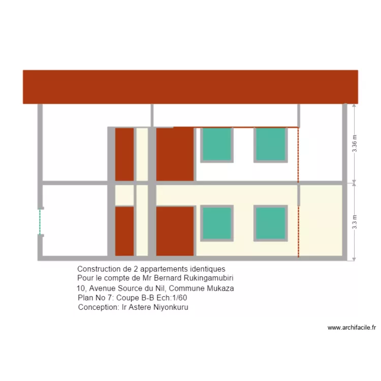 coupe bb Rukingamubiri. Floor plan with 