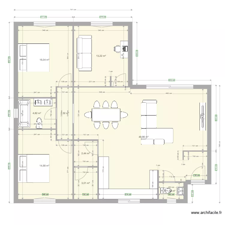 Maison en L new. Floor plan with Maison en L new. Floor plan with