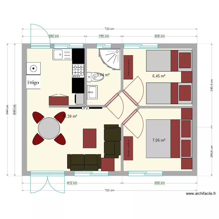 studio1. Floor plan with 