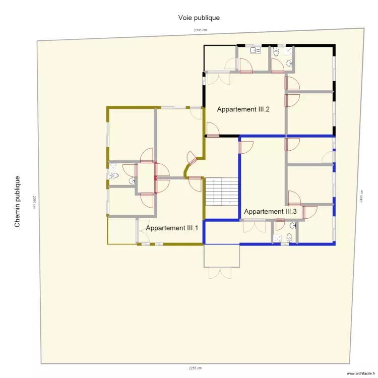 appartements INSS 2eme  etage. Floor plan with 