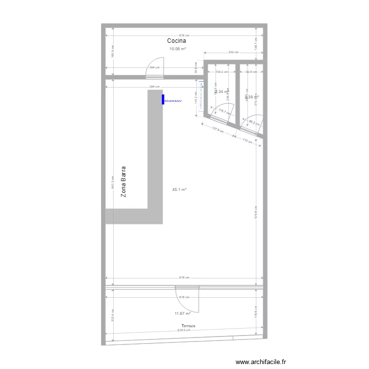 55140 Despu&eacute;s Modificacion. Floor plan with 