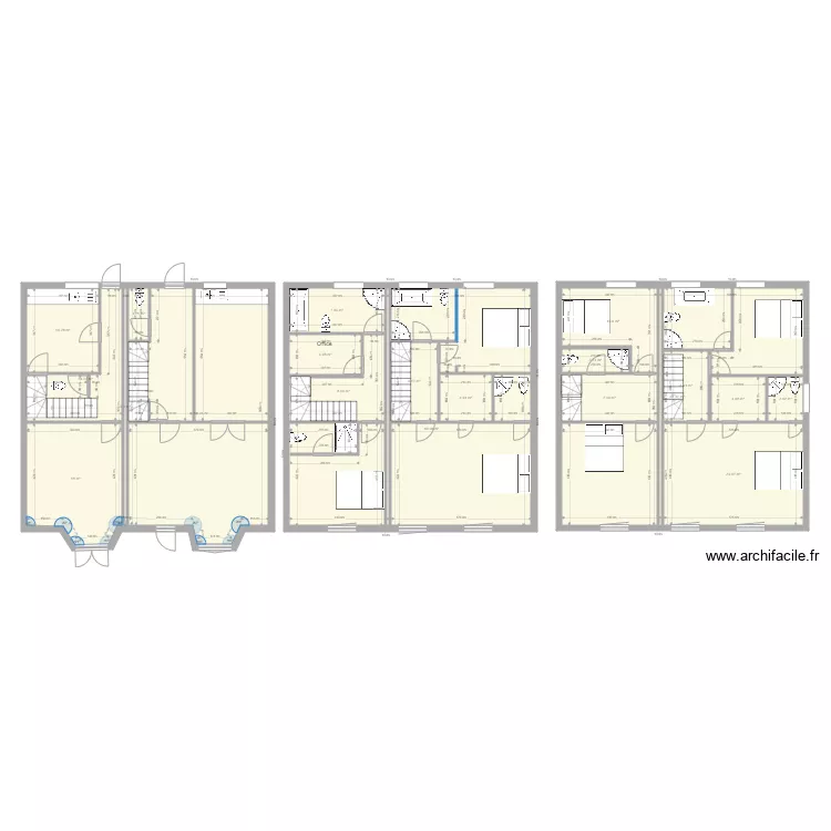 Number 3 and 4 all floors stairs corrected on 4 ensuite changes. Floor plan with 