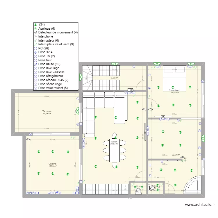R+2. Floor plan with 
