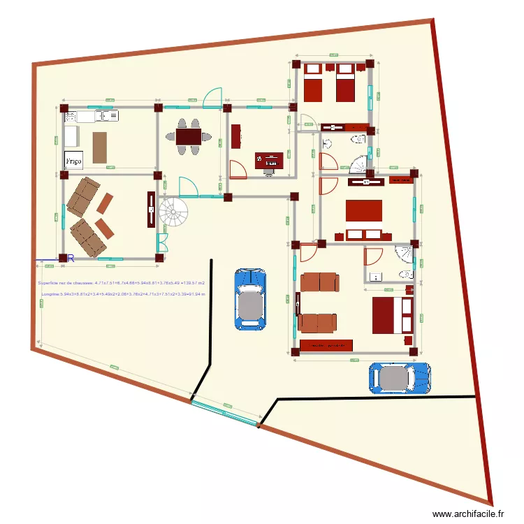 Rez de chaussee Rucamazi. Floor plan with 
