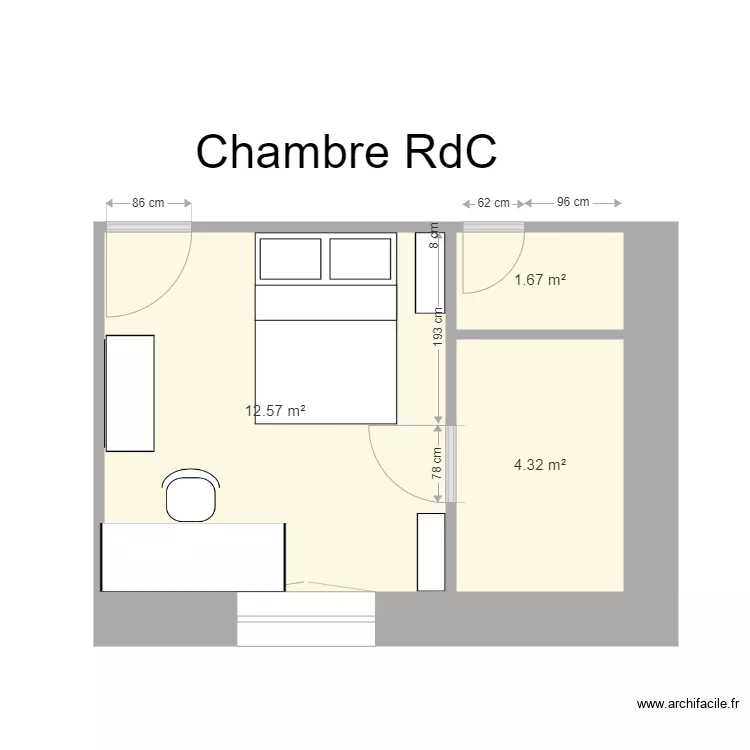 St Roch Chambre rdc 2. Floor plan with 