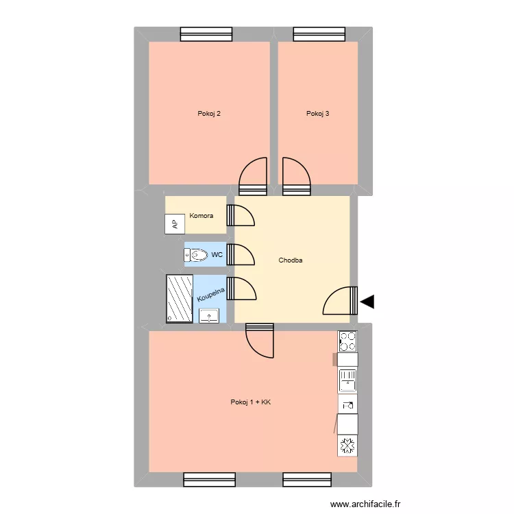 Hlavn&iacute; tř&iacute;da 695, byt 13. Floor plan with 12  and 192 m²
