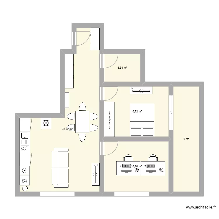 NewHouse. Floor plan with 5  and 63 m²