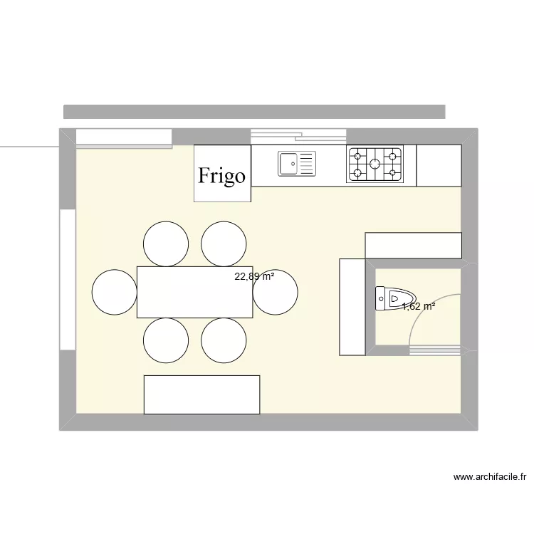 Cozinha Gelson. Floor plan with 2  and 25 m²