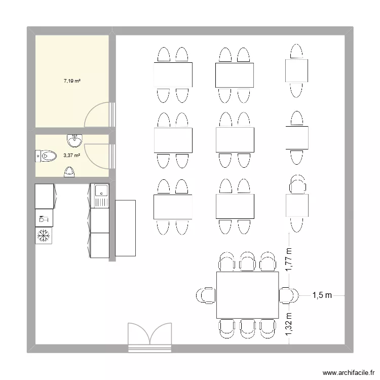 ffg. Floor plan with 2  and 11 m²