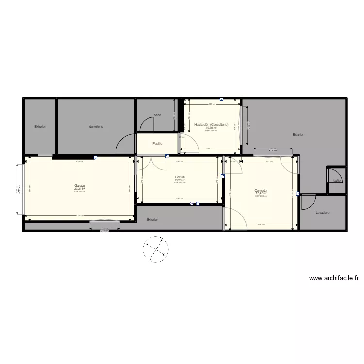 1- Casa Luis: Sala proyecci&oacute;n y Consltorio. Floor plan with 