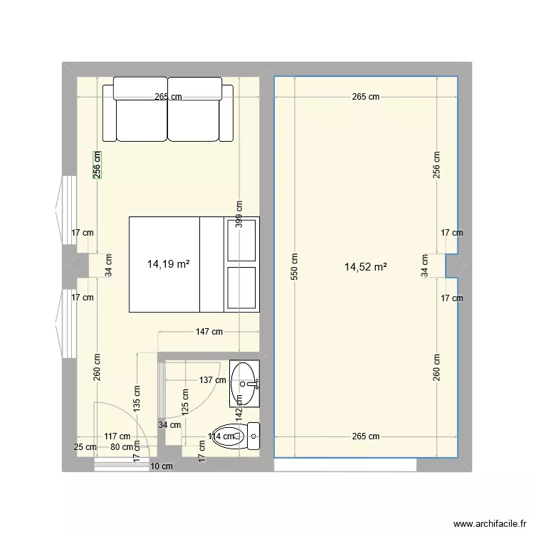 Quarto hospedes - Escoural 2. Floor plan with 