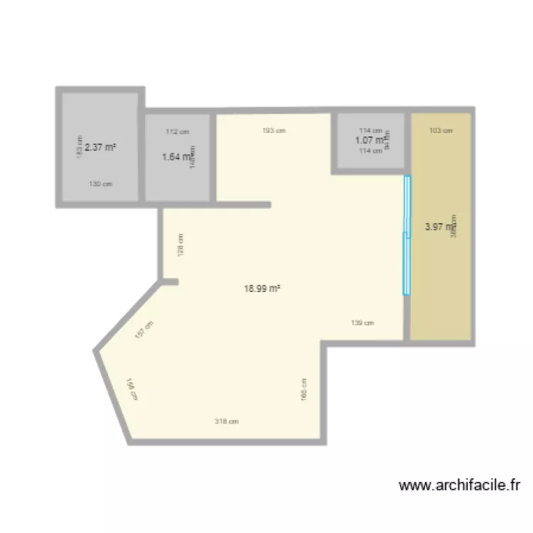 superficie carreaux. Floor plan with 