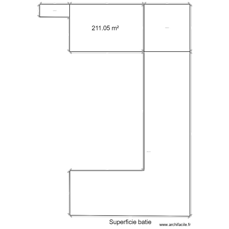 dimensions exterieures et superficie. Floor plan with 0 room and 0 m2