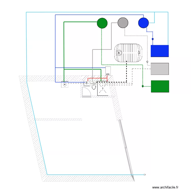 Bodega sanitario. Floor plan with 