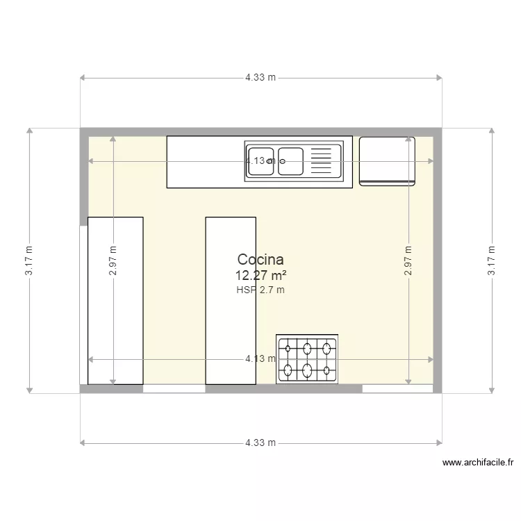 Cocina. Floor plan with 