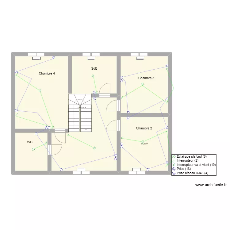 Jose Le Blance-Mesnil Etage. Floor plan with 