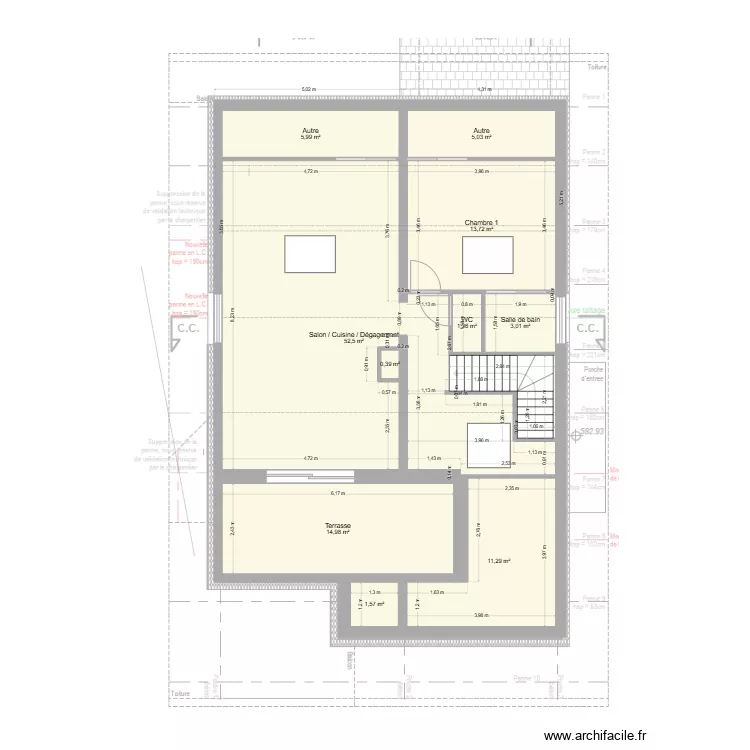 Viuz - Combles. Floor plan with 