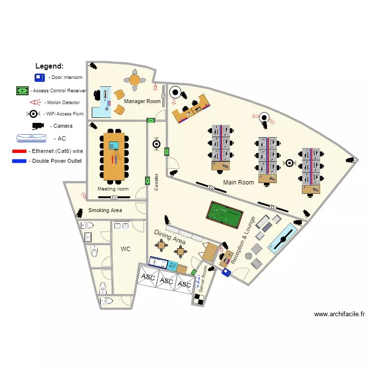 New office Malaga. Floor plan with 