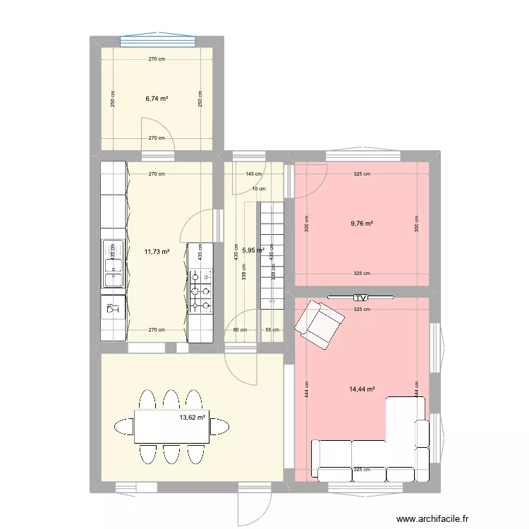 Groundfloor with extension & kitchen knockthrough. Floor plan with 