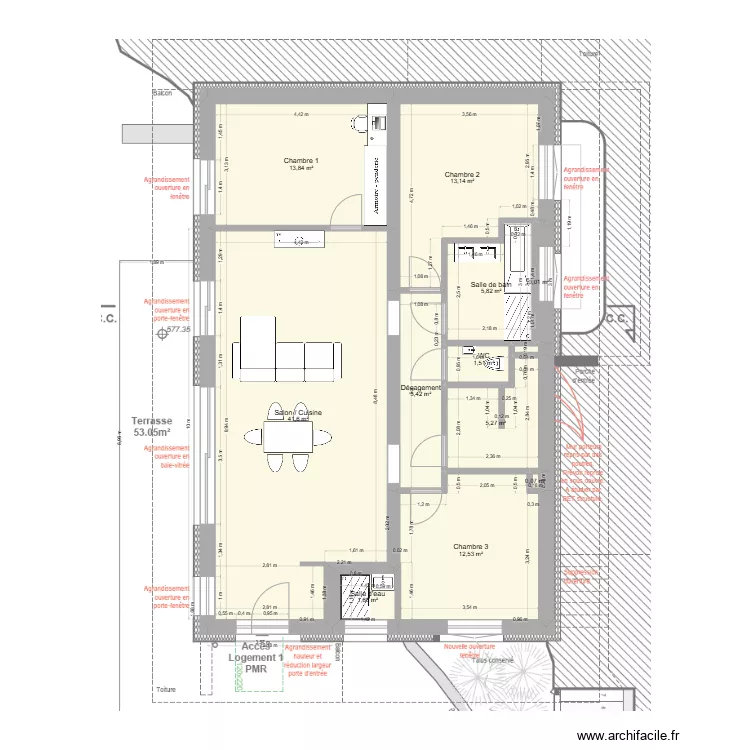 Viuz - RDC. Floor plan with 