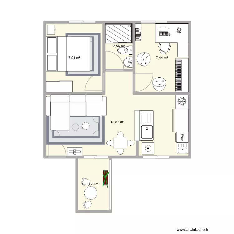Apto Candeias. Floor plan with 5 and 40 m² Apto Candeias. Floor plan with 5 and 40 m²