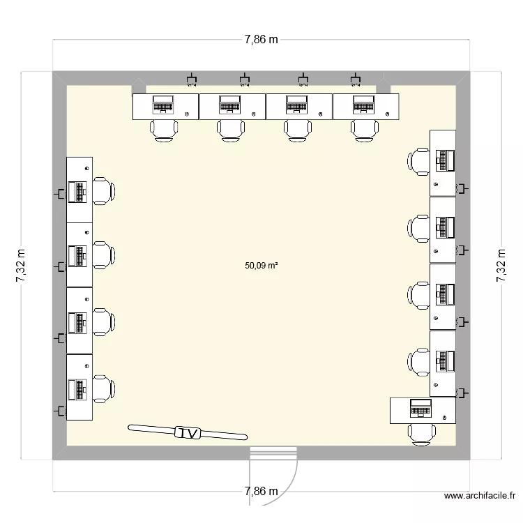 B11. Floor plan with 1  and 50 m²