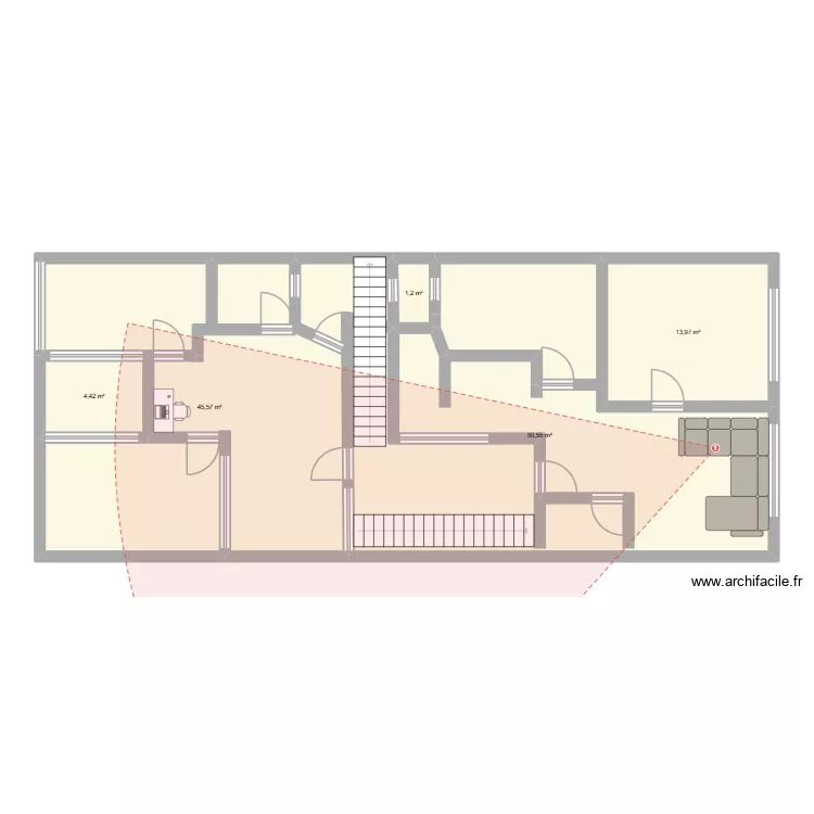 segunda Planta. Floor plan with 5 Rooms and 116 m² segunda Planta. Floor plan with 5 Rooms and 116 m²