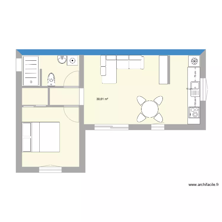 STUDIO. Floor plan with 