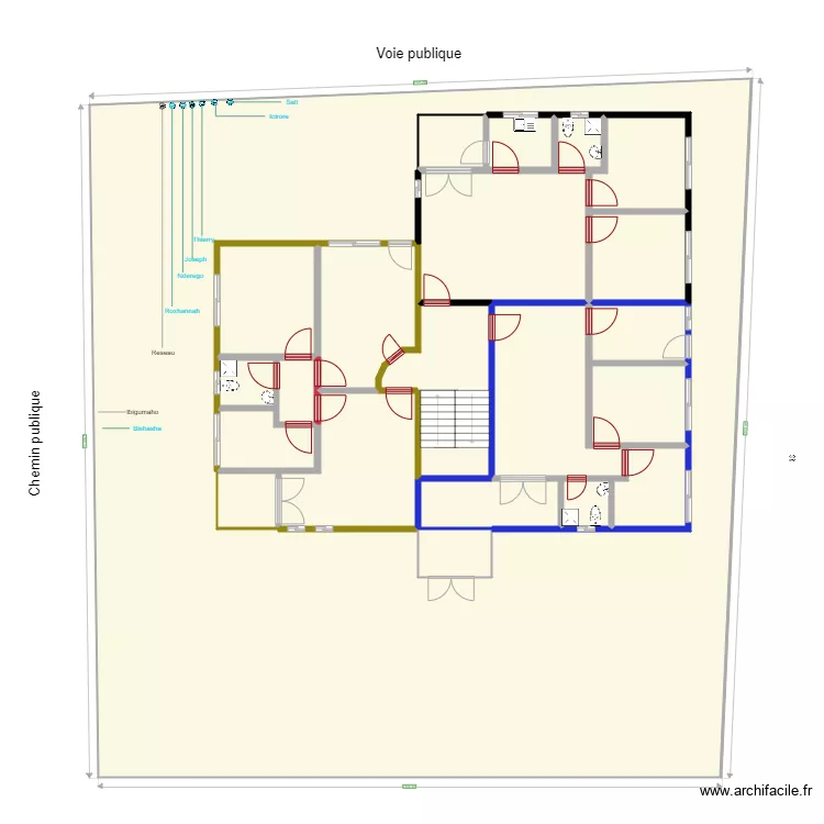 compteurs eau individuels INSS. Floor plan with 