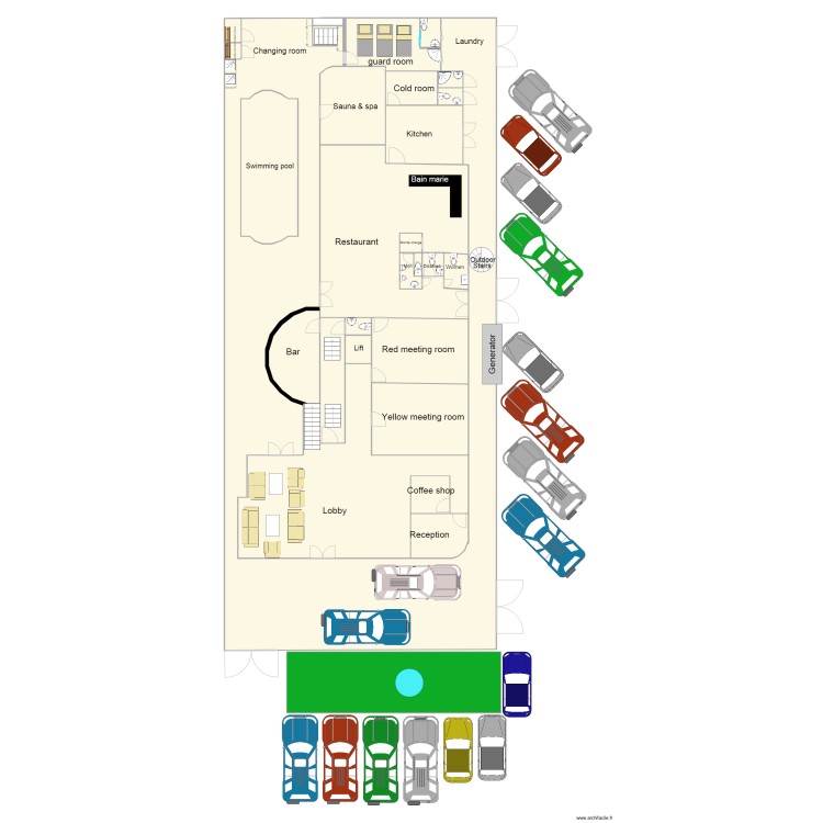 Mirador hotel ground. Floor plan with 0 room and 0 m2