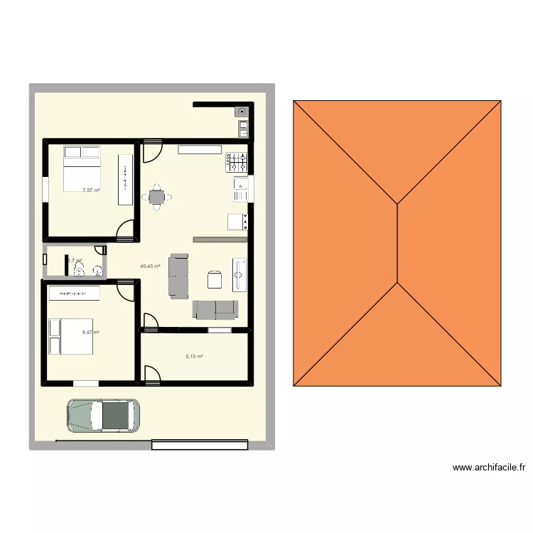 rogerio. Floor plan with 5  and 103 m²