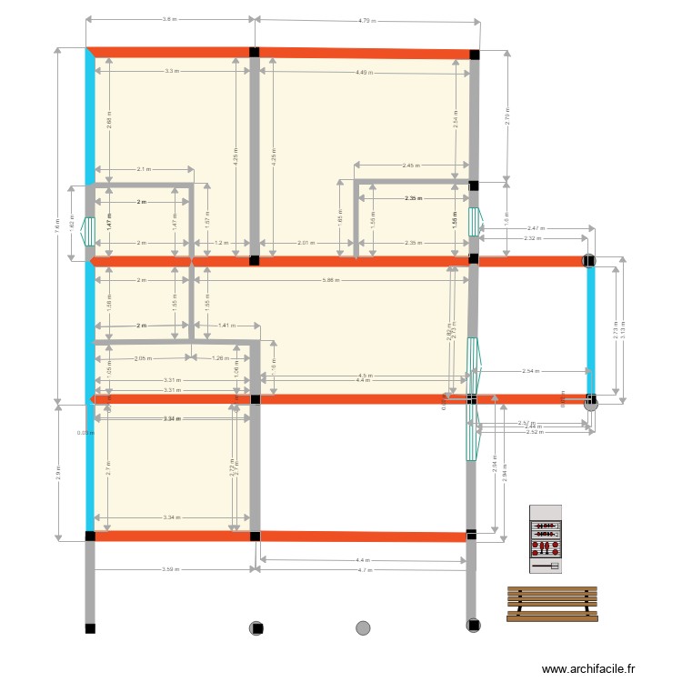 plan toiture. Floor plan with 0 room and 0 m2
