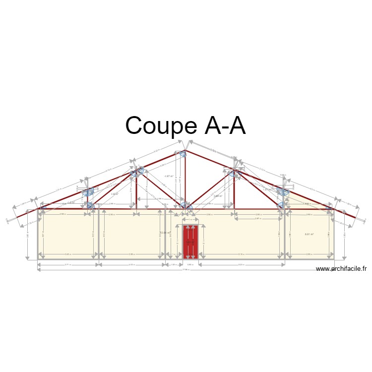 coupe AA. Floor plan with 0 room and 0 m2