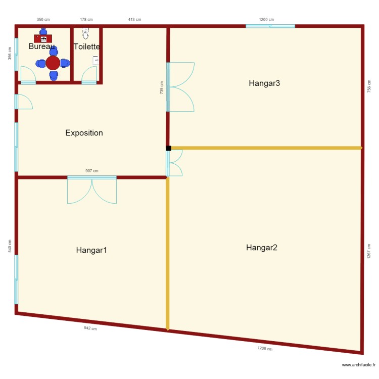hangar cloisonn&eacute; Q10. Floor plan with 0 room and 0 m2