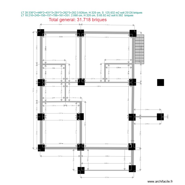 estimation nombre de briques. Floor plan with 0 room and 0 m2