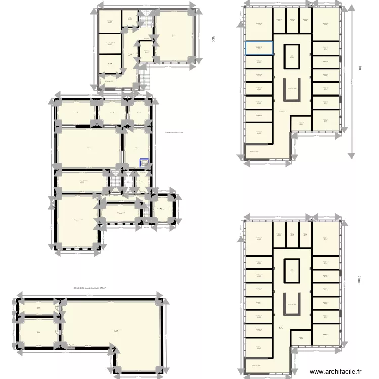 Projet de r&eacute;habilitations bureaux v&eacute;nisieux 05. Floor plan with 