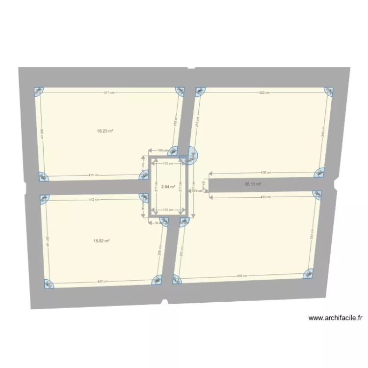 st nicolas Etage 2 mur ext int. Floor plan with 