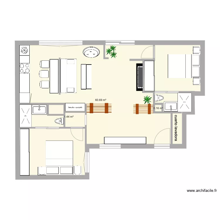claudio Coello cocina sal&oacute;n 2. Floor plan with 