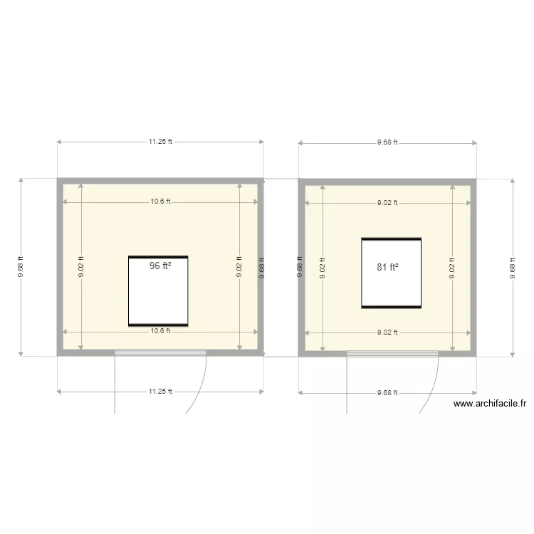 2 Rooms. Floor plan with 