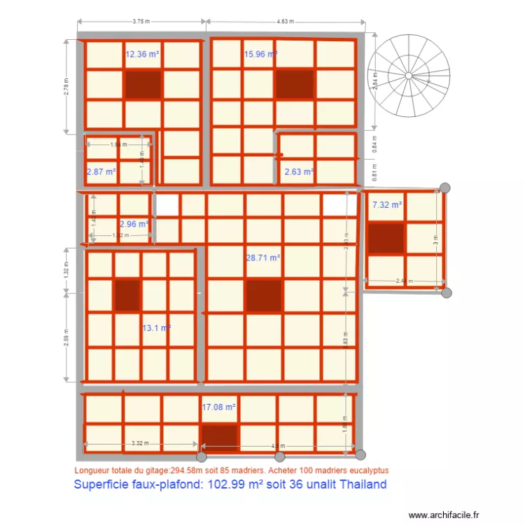 gitage en madriers. Floor plan with 
