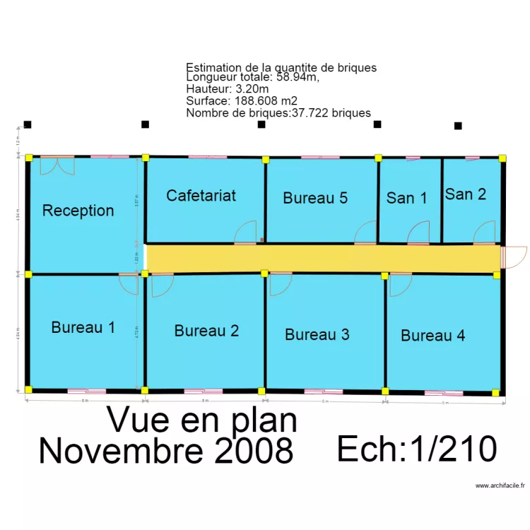 demarrage bureaux. Floor plan with 