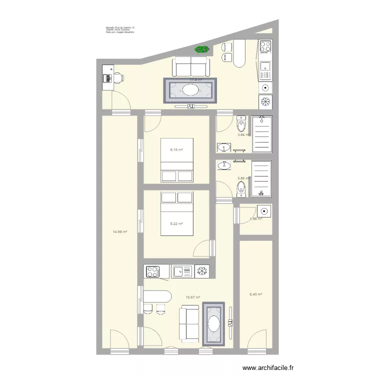 Gremio 16 piso 0 completo. Floor plan with 